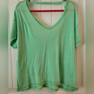 Free People We The Free Green Cut Out Back Women's Top Sz M